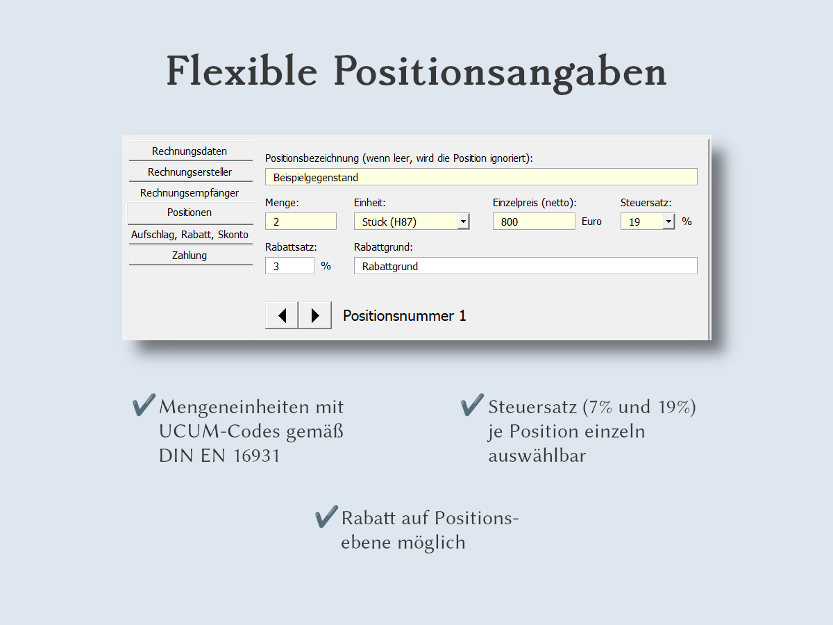 Flexible Positionsangaben