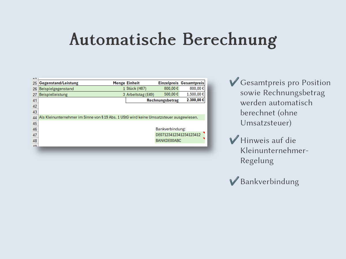 Automatische Berechnung