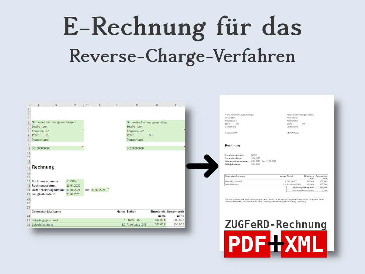 E-Rechnungsvorlage Reverse Charge