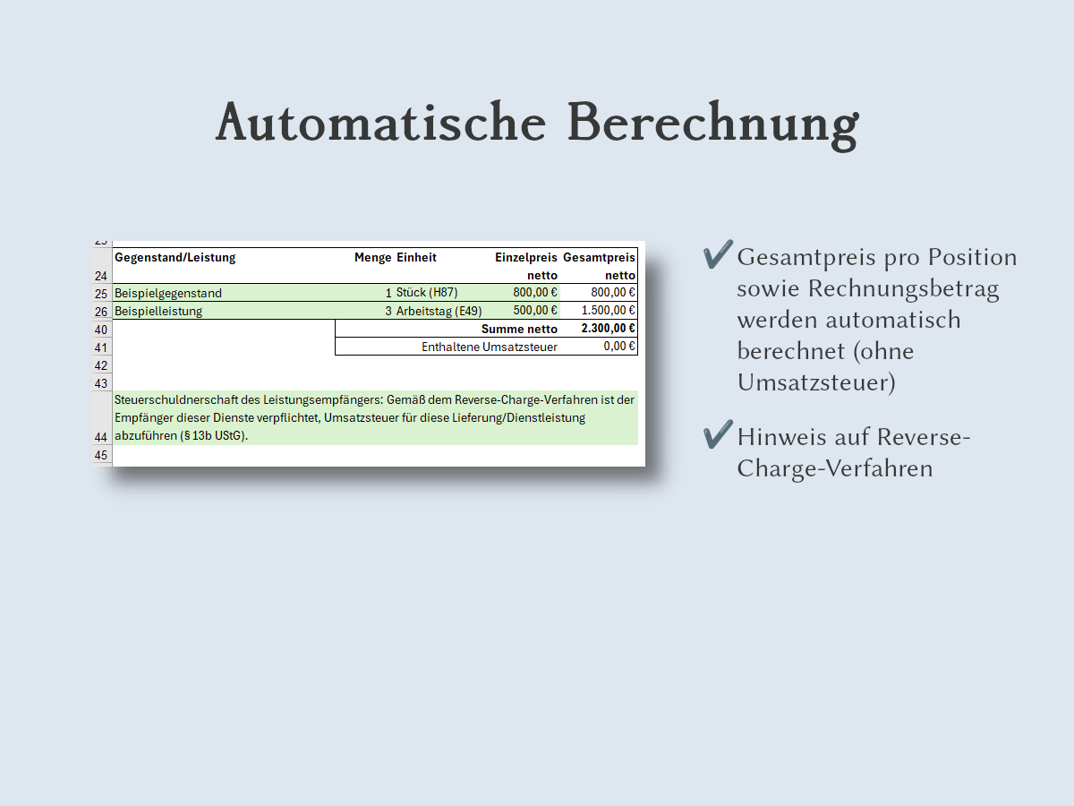 Automatische Berechnung