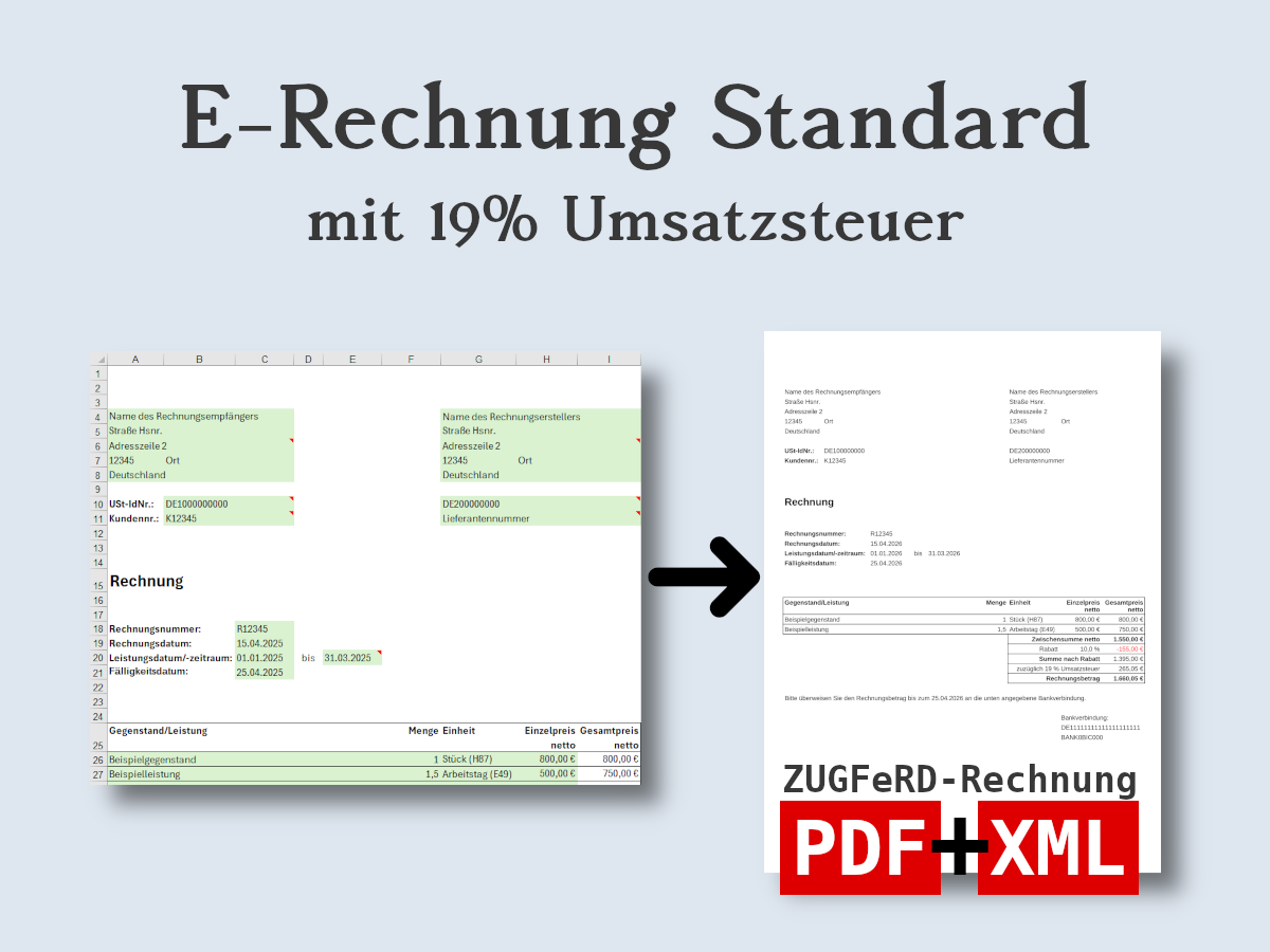 E-Rechnungsvorlage Standard