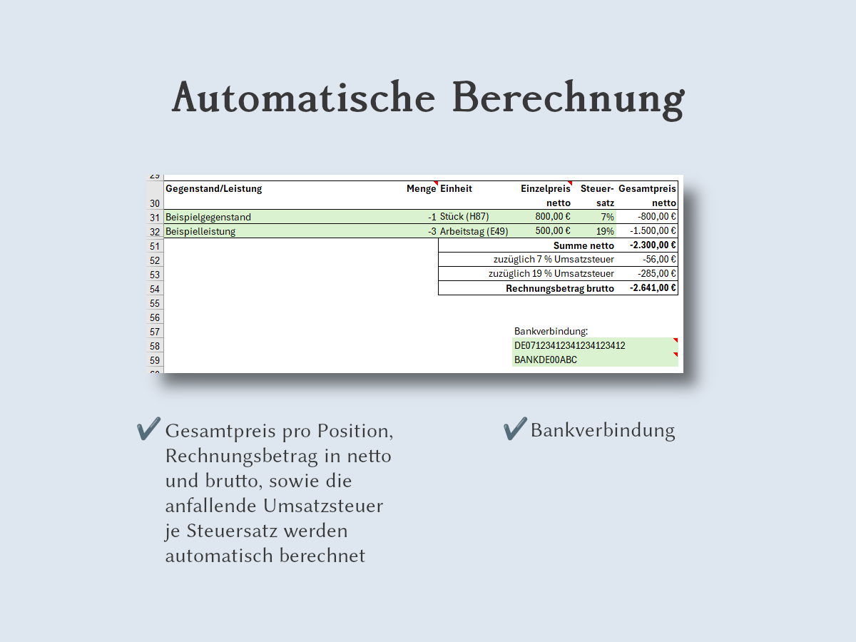 Automatische Berechnung